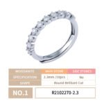 2.3MM ROUND 10 STONE MOISSANITE WEDDING BAND - Image 5