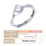 Angel Unique Split Band Moissanite Engagement Ring - Image 7