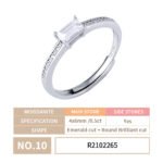 Moissanite Pave Emerald Cut Ring - Image 5