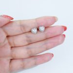 Women April White Heart Moissanite Earrings - Image 5