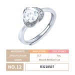 Round Moissanite Heart Pave Promise Engagement Ring - Image 5