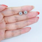 Sunflower Moissanite Earrings, 925 Sterling Silver - Image 6