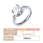 Round Moissanite Unique Tension Setting Ring - Image 5