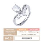 Pear Cut Moissanite Tiara Shape Engagement Ring - Image 5
