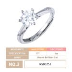 1CT Round Cut Moissanite Ring With Stone Set Shoulders - Image 5