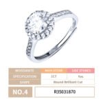 Round cut Halo Moissanite Engagement Ring - Image 5