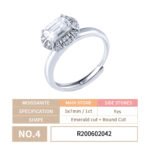 Emerald Cut Moissanite Frame Engagement Ring - Image 5