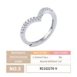 Royal Curve Wedding Band with Moissanite - Image 5