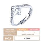 Solitaire Chevron Round Moissanite Engagement Ring - Image 5