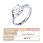 Criss Cross Solitaire Round Cut Moissanite Engagement Ring - Image 5
