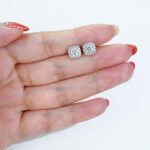 Square Moissanite Earrings in Sterling 925 Silver - Image 6