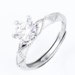 Moissanite Diamond Brilliant Cut Engagement Ring - Image 2