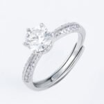 Round Cut 1ct 6.5mm Moissanite Star Queen Engagement Ring - Image 2