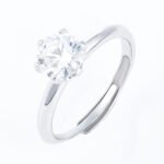 6-Prong Round Brilliant Cut Moissanite Engagement Ring - Image 3