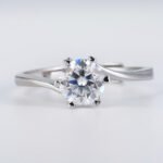 Unique Split Band Moissanite Engagement Ring
