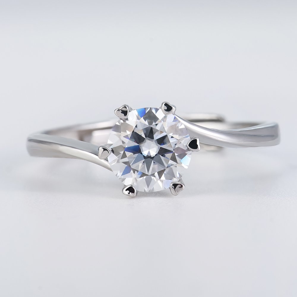 P1097005aa Unique Split Band Moissanite Engagement Ring - Image 1