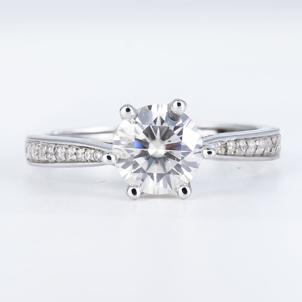 P1097009 拷贝 Peg Head Semi-Mount Moissanite Ring - Image 1