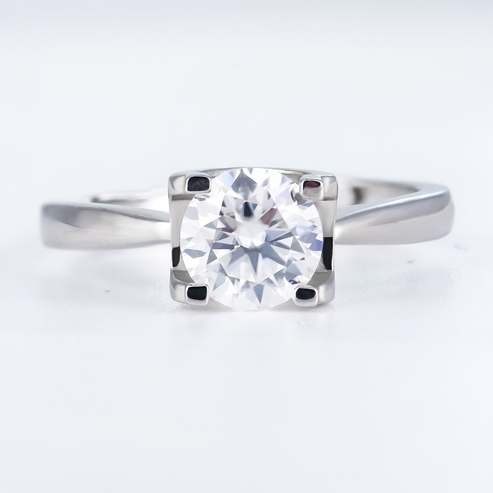 P1097019 拷贝 Bull Head Solitaire Moissanite Engagement Ring - Image 1