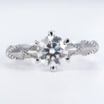 Moissanite Diamond Brilliant Cut Engagement Ring
