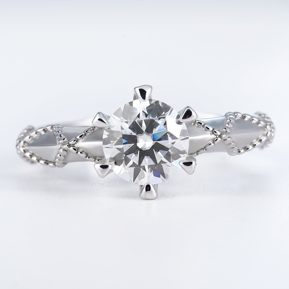 P1097037 拷贝 Moissanite Diamond Brilliant Cut Engagement Ring - Image 1