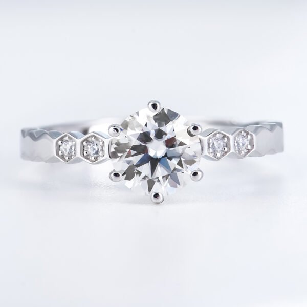 Women’s Sterling Silver Moissanite Ring