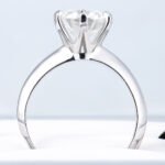 6-Prong Round Brilliant Cut Moissanite Engagement Ring - Image 2
