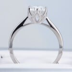 6-Prong Lotus Prong Round Brilliant Moissanite Solitaire Ring - Image 2
