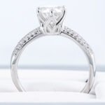Round Cut 1ct 6.5mm Moissanite Star Queen Engagement Ring - Image 4