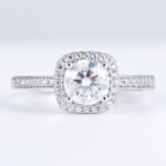 Classic Cushion Halo Moissanite Ring