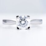 "Letter HW" Round Cut Sterling Moissanite Engagement Ring - Image 4