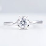 Snowflake Twisted Shank Moissanite Engagement Ring