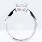 Solitaire Chevron Round Moissanite Engagement Ring - Image 2