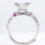 Romantic Eiffel Tower Moissanite Engagement Ring - Image 2
