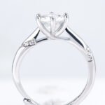 1CT Round Cut Moissanite Ring With Stone Set Shoulders - Image 3