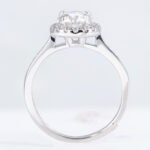 Round cut Halo Moissanite Engagement Ring - Image 2