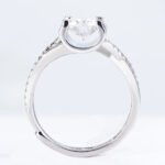Criss Cross Solitaire Round Cut Moissanite Engagement Ring - Image 2