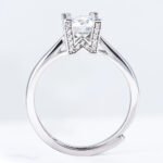 "Letter HW" Round Cut Sterling Moissanite Engagement Ring - Image 2