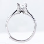 "Letter HW" Round Cut Sterling Moissanite Engagement Ring - Image 3