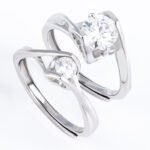 Angel Unique Split Band Moissanite Engagement Ring - Image 6