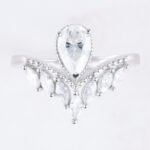 Pear Cut Moissanite Tiara Shape Engagement Ring - Image 2
