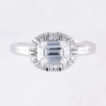 Emerald Cut Moissanite Frame Engagement Ring - Image 2