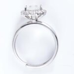 Emerald Cut Moissanite Frame Engagement Ring - Image 3