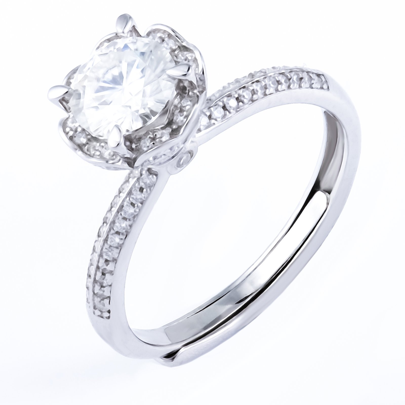 P1108349 拷贝 Anemine Round Moisanite Ring - Image 1