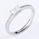 Moissanite Pave Emerald Cut Ring