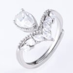Pear Cut Moissanite Tiara Shape Engagement Ring