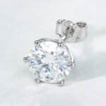 Classic Six claws Stud Moissanite Earrings - Image 2