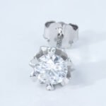 Classic Snowflake Solitaire Stud Moissanite Earrings - Image 2