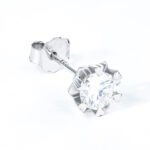 Classic Snowflake Solitaire Stud Moissanite Earrings - Image 5