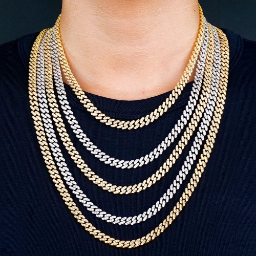 6mm Slim style Miami Cuban Link Moissanite Bracelet Necklace