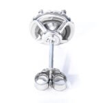 Round Moissanite Elegant Halo Stud Moissanite Earrings - Image 3